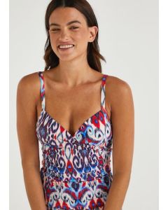 Multicoloured Tie Dye Shapewear Tankini