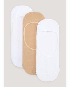 3 Pack White & Nude Cushioned Sports Footsies
