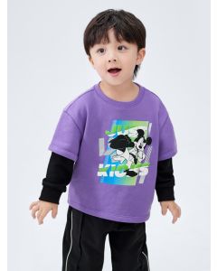 Balabala  Toddler Boy Mickey IP Round Neck Sweater 18M-8Y - Violet - 7-8Y