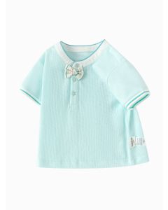 Baby boy Round v-neck short-sleeved T-shirt