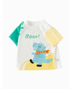 Baby boy Round v-neck short-sleeved T-shirt