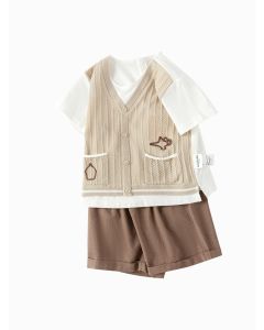 Baby boy Knit short sleeve suit