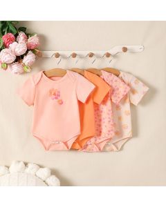 Baby Girl round neck shoulder open underwear suit