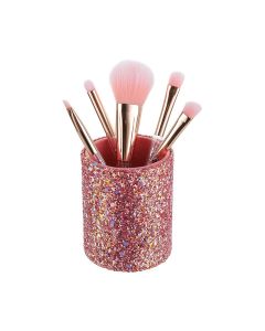 Sparklindg Stars Makeup Brush Set in Cyliner Box(6pcs)(Pink)