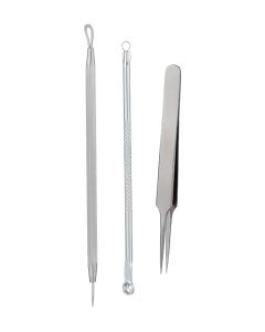 Professional Acne Remover Tool Kit (3 pcs)-Silver-One Size