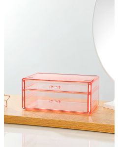 Double-layer Jewelry Storage Box with Drawers L Pink