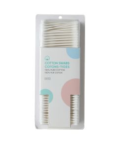 Eco-friendly Premium Cotton Swabs with Paper Sticks (500 pcs)-White-One Size