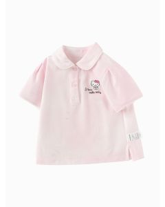 Toddler Girl Lapel short-sleeved T-shirt