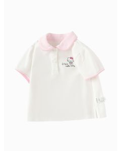 Toddler Girl Lapel short-sleeved T-shirt