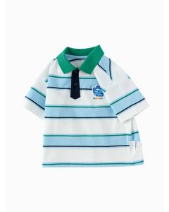 Toddler boy Lapel short-sleeved T-shirt