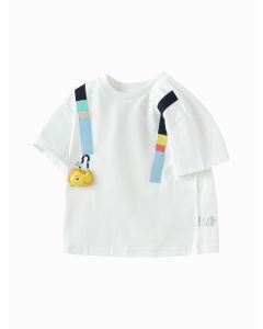 Toddler boy Round v-neck short-sleeved T-shirt
