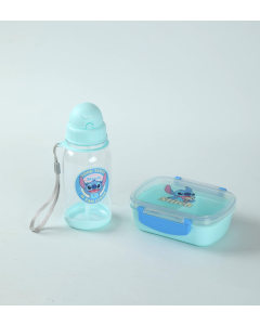 Disney Lilo & Stitch Collection Bento Box & Water Bottle Set-Blue-One Size