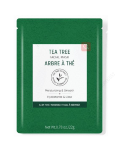 Tea Tree Moisturizing Facial Sheet Mask-Green-One Size