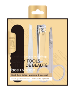 Black Gold Series 4-Piece Manicure Set-Gold-One Size