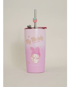 Sanrio characters Steel Bottle with Straw 530mL (My Melody)-Pink