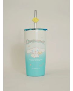 Sanrio characters Steel Bottle with Straw 530mL (Cinnamoroll)-Green