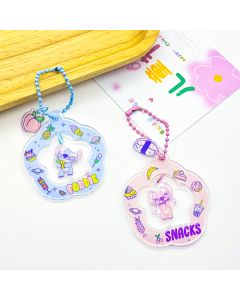 Disney Stitch Dinner Party Collection Flower Shaped Keychain-Multi-One Size
