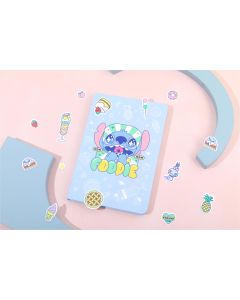 Disney Stitch Dinner Party Collection 80-Sht A5Hard Book & Silicone Stickers Set-Blue-One Size