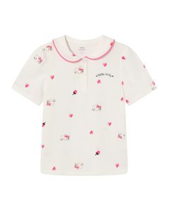 Kids Girl Lapel short-sleeved T-shirt