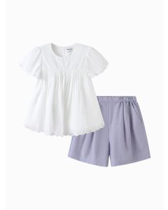 Kids Girl Woven short sleeve suit