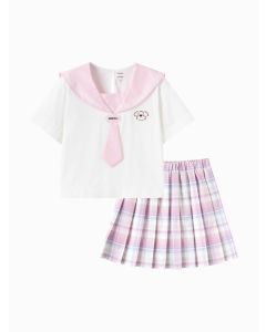 Kids Girl Woven short sleeve suit