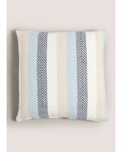 Indigo Stripe Woven Cushion (43cm x 43cm)-Multi