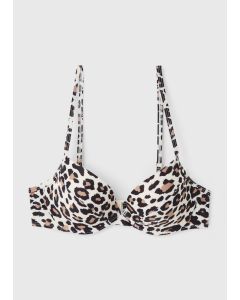 Animal Print Cupped Bikini Top